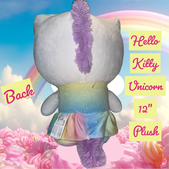 Hello Kitty Rainbow Unicorn 12” Plush - Picture 2 of 7